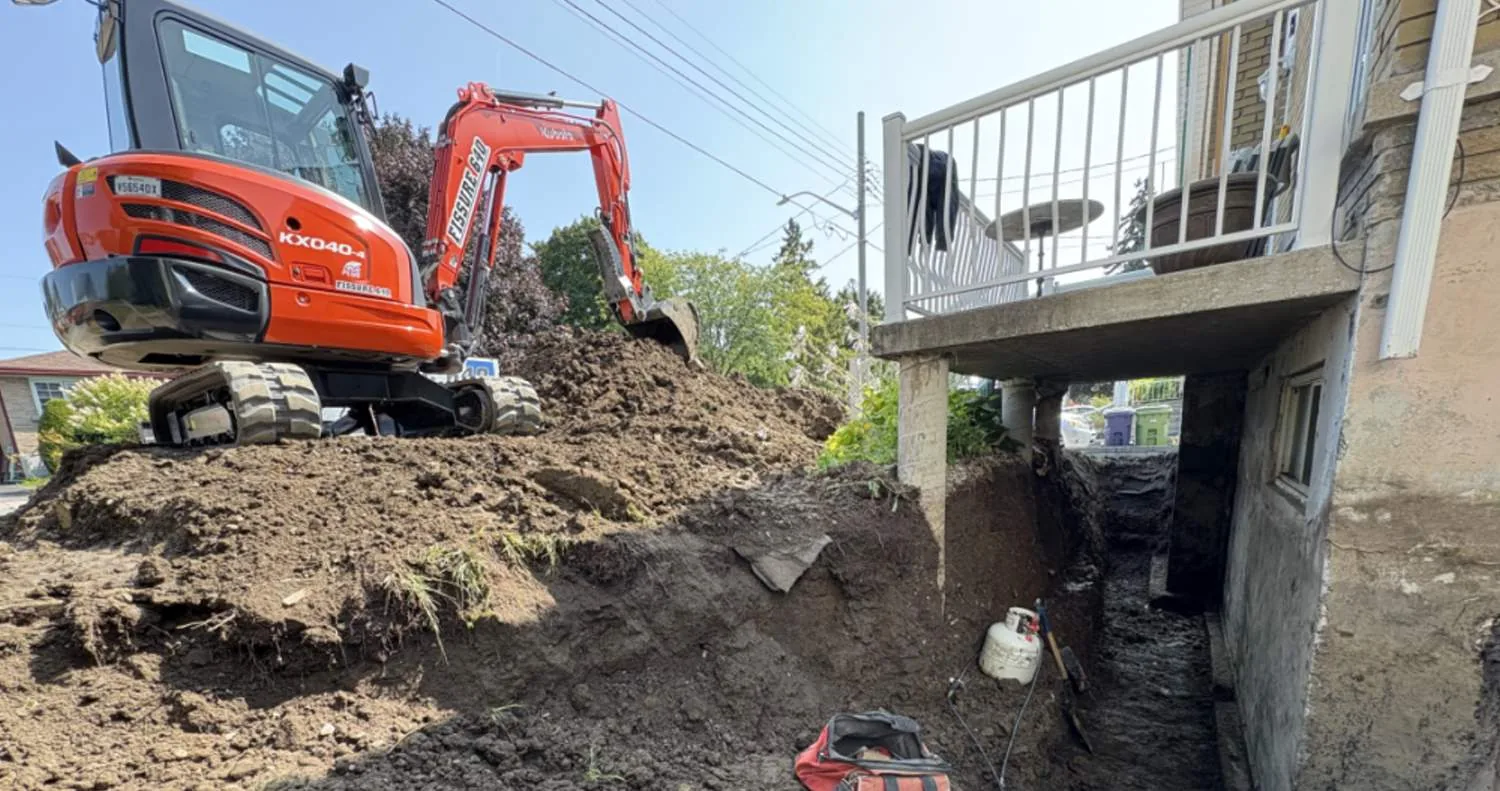 Foundation cracks french drains Rosemere